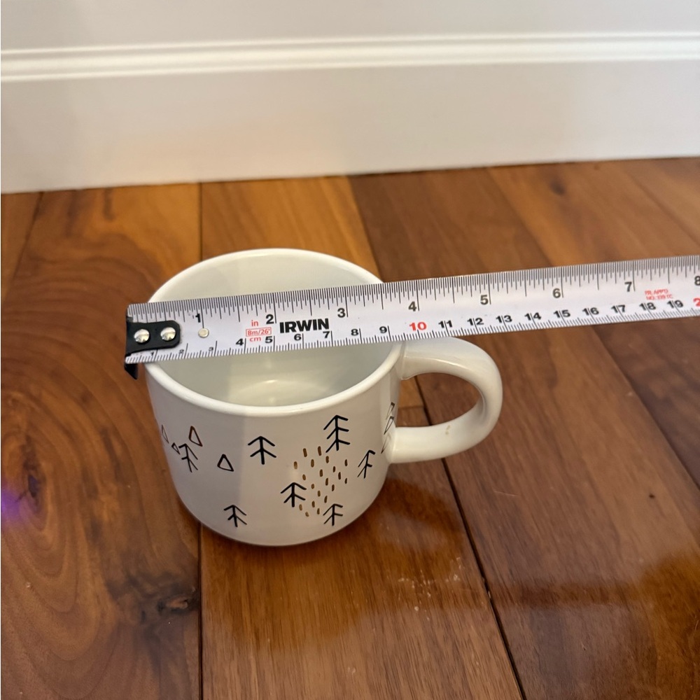 White Ceramic Mug with Black Tree Design - Picture 3 of 4